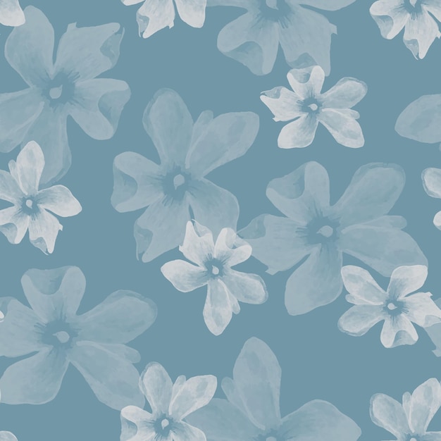 Patrón sin costuras de flores semitransparentes sobre un fondo azul claro
