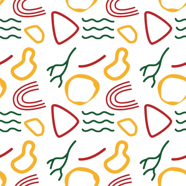 Patrón sin costuras con formas abstractas en los colores clásicos de Navidad