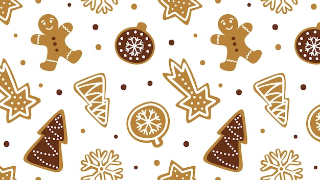Patrón sin costuras de fotos con elementos de chocolate de Navidad para tarjetas de felicitación de papel pintado de fondo