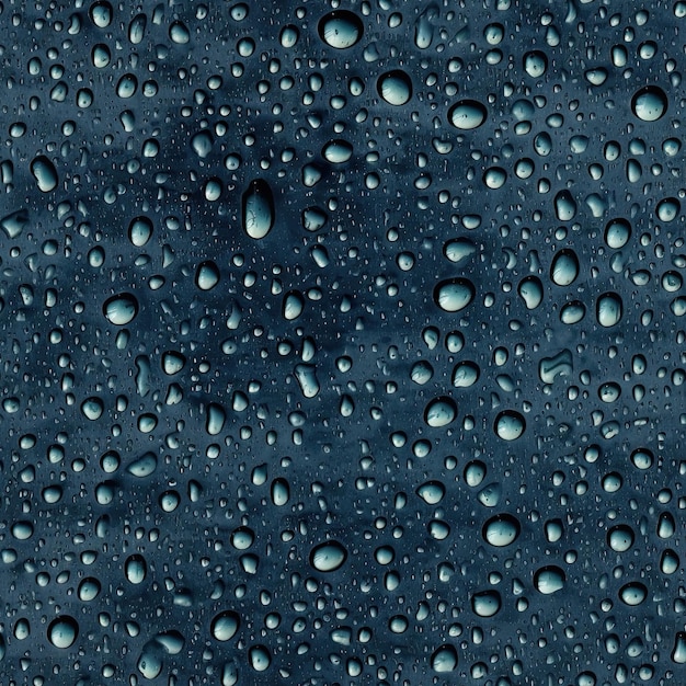 Patrón sin costuras con gotas de lluvia en el diseño de fondo de papel tapiz de textura de vidrio AI generativa