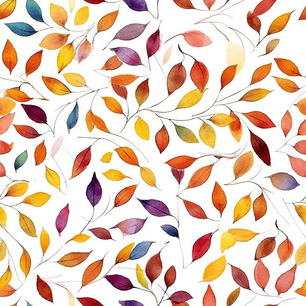 Un patrón sin costuras de hojas coloridas.