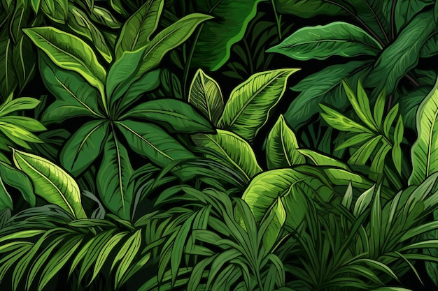 Patrón sin costuras con hojas tropicales