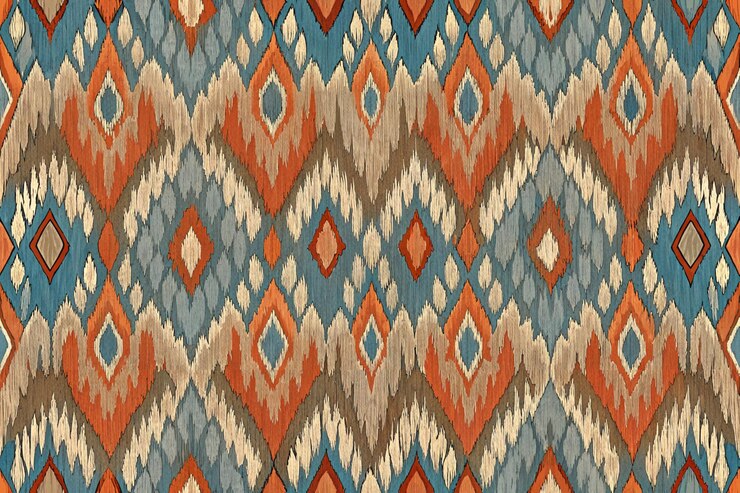 Foto patrón sin costuras de ikat oriental étnico geométrico diseño tradicional para papel tapiz de alfombra de fondo