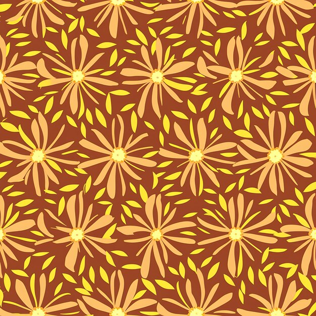 Patrón sin costuras con ilustración de flores abstractas