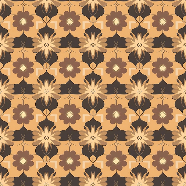 Patrón sin costuras con ilustración de flores abstractas