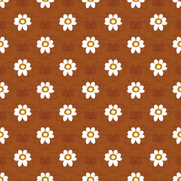 Patrón sin costuras con ilustración de flores abstractas