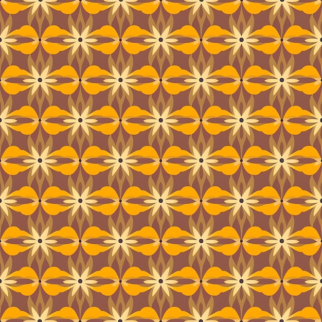 Patrón sin costuras con ilustración de flores abstractas