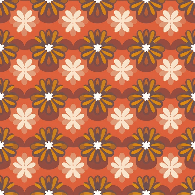 Patrón sin costuras con ilustración de flores abstractas