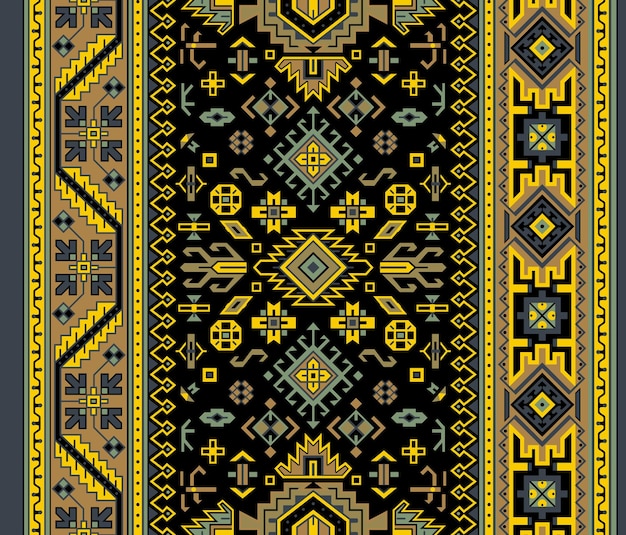 Patrón sin costuras indio tribal alfombra de tela étnica azteca adorno de mandala texto nativo de boho chevron