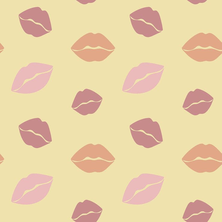 Foto patrón sin costuras con labios rosados