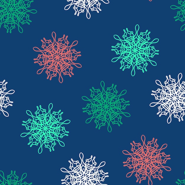 Patrón sin costuras con mandala Ilustración vectorial Sobre fondo azul Textura para papel tapiz textil de tela estampada