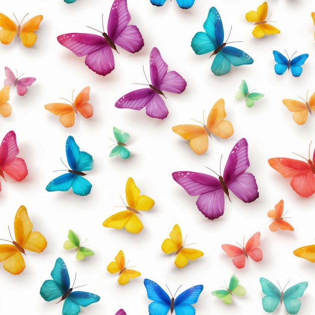 Patrón sin costuras de mariposa vibrante perfecto para la IA generativa de primavera