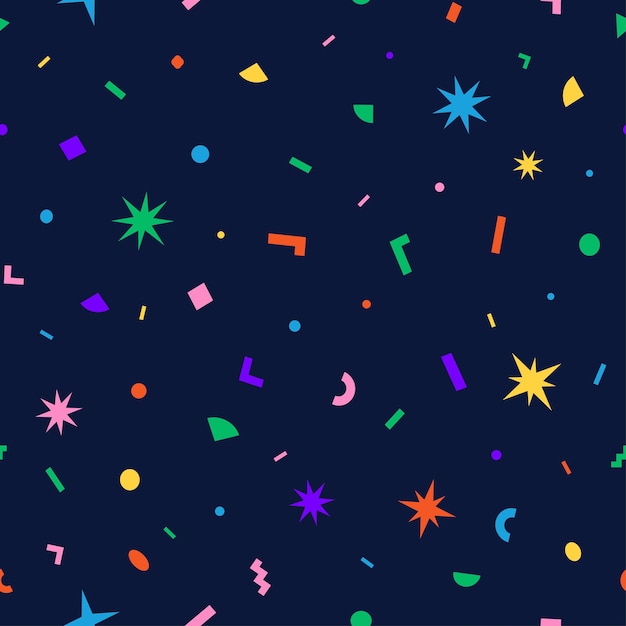 Patrón sin costuras de Memphis sobre fondo blanco Ilustración vectorial 10 pasos