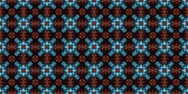 Patrón sin costuras de mosaico cuadrado Patrón de caleidoscopio textura horizontal dorada y azul