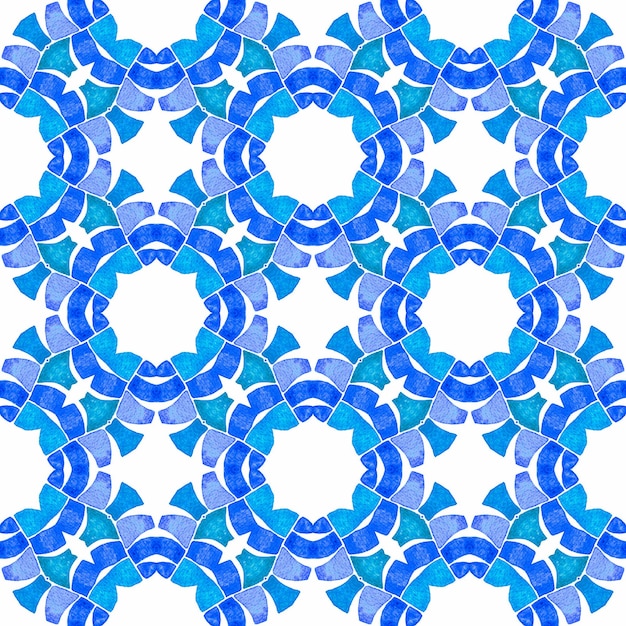 Patrón sin costuras de mosaico Diseño azul poco común boho chic de verano Textil listo impresión extática trajes de baño papel tapiz de tela envoltura de mosaico verde sin costuras dibujado a mano