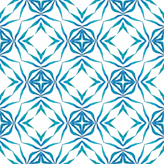 El patrón sin costuras del mosaico es azul y boho chic.