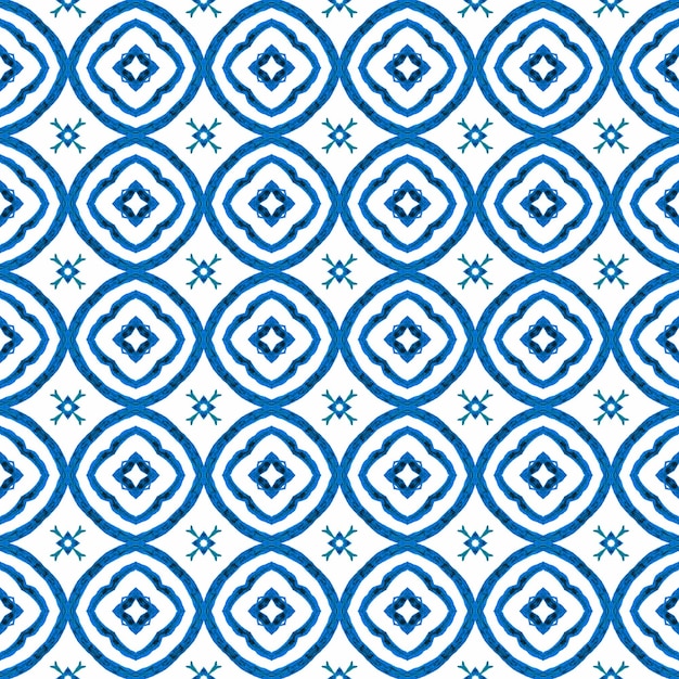 El patrón sin costuras del mosaico es un boho imaginativo azul.
