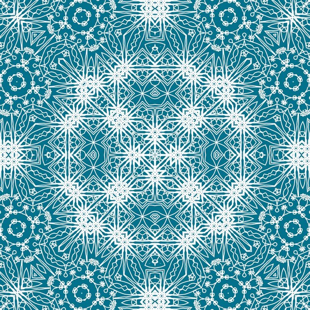 Patrón sin costuras de Navidad Telón de fondo azul de Navidad Patrón de copo de nieve Feliz año nuevo