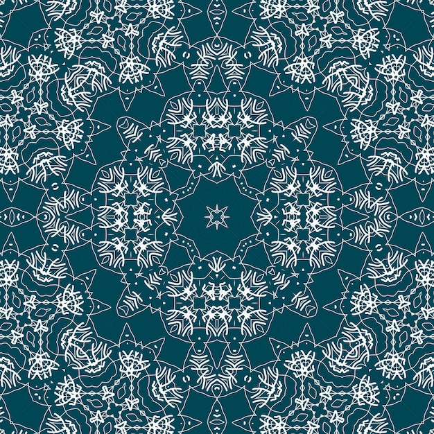 Patrón sin costuras de Navidad Telón de fondo azul de Navidad Patrón de copo de nieve Feliz año nuevo