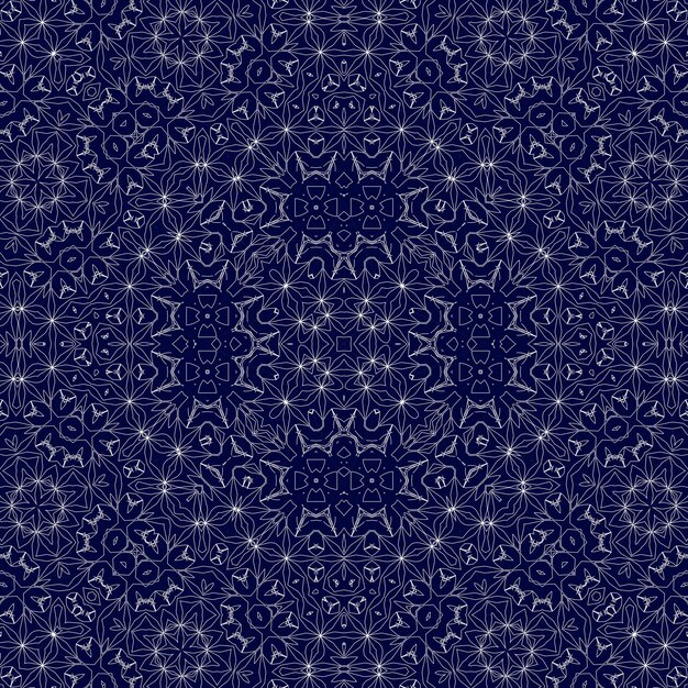 Patrón sin costuras de Navidad Telón de fondo azul de Navidad Patrón de copo de nieve Feliz año nuevo