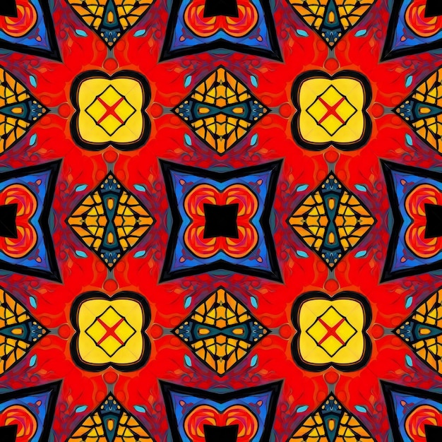 Patrón sin costuras Ornamento étnico colorido Estilo arabesco