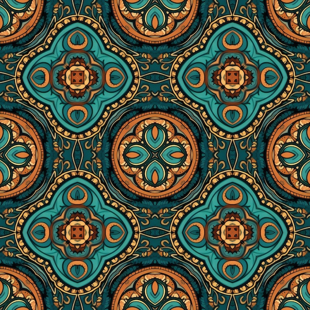 Patrón sin costuras Ornamento étnico colorido Estilo arabesco