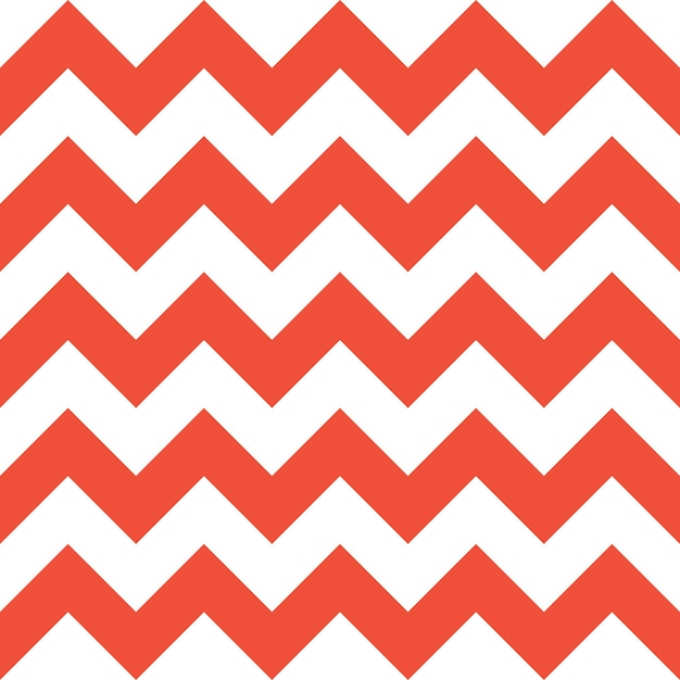 Patrón sin costuras en zigzag rojo y blanco Fondo geométrico de contraste para folletos de negocios tarjetas plantillas de sitios web Diseño de verano simple y vívido Motivo de los años 70 arte gráfico claro Ilustración vectorial