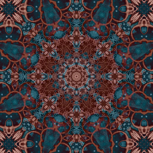 Patrón cuadrado abstracto sin costuras Patrón redondo simétrico Patrones de autores