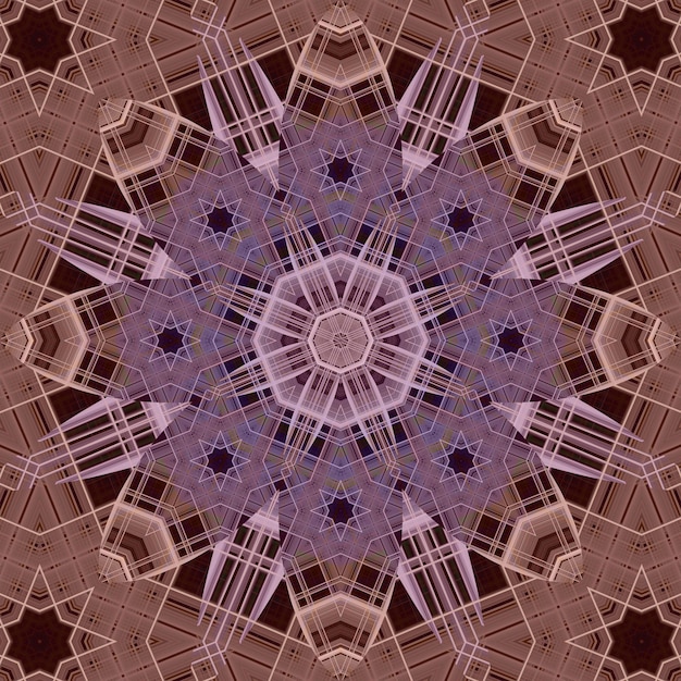 Patrón cuadrado abstracto sin costuras Patrón redondo simétrico Patrones de autores