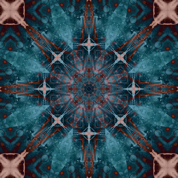 Patrón cuadrado abstracto sin costuras Patrón redondo simétrico Patrones de autores