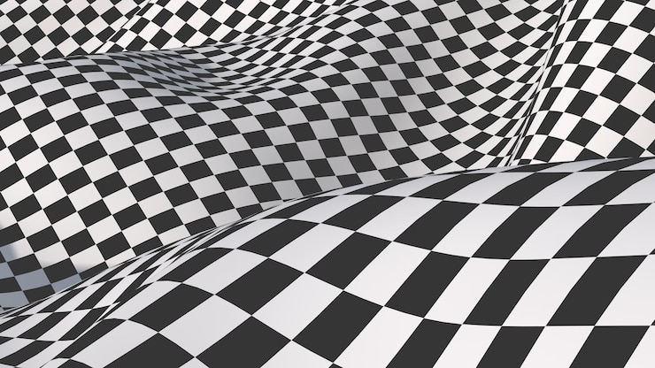 Foto patrón cuadrado de tela blanco y negro ilustración abstracta 3d render