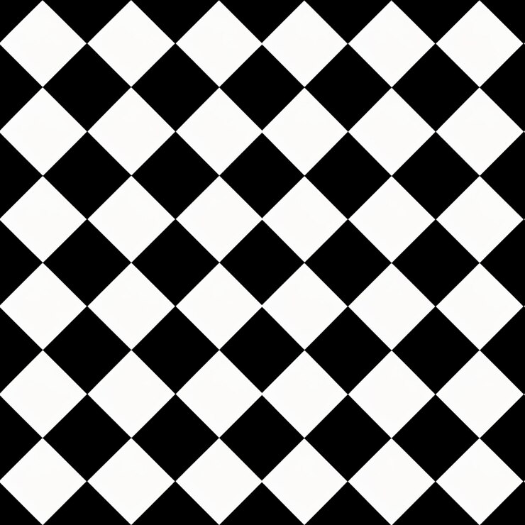 Foto un patrón de cuadros en blanco y negro con un diseño diagonal ai generativo