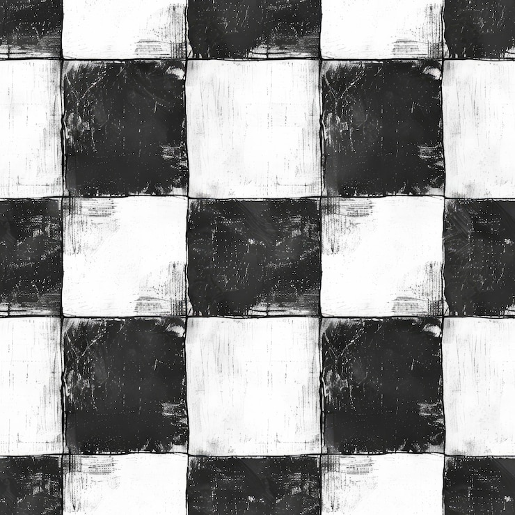 Foto un patrón a cuadros en blanco y negro con las palabras "grunge" en él