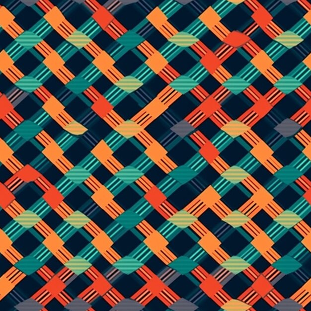 un patrón de cuadros colorido con un diseño diagonal generativo ai