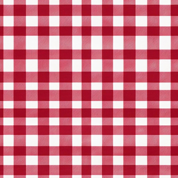Foto un patrón a cuadros rojo y blanco de cuadrados.