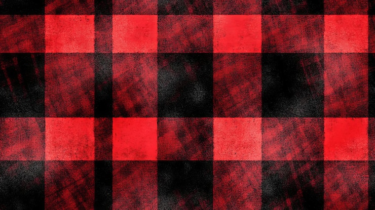 Foto patrón a cuadros rojo y negro