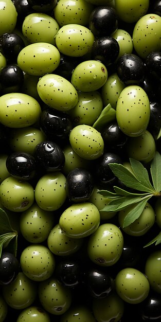 Foto patrón_de_aceitunas_verdes_y_negras