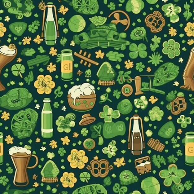 Un patrón para un día irlandés verde.