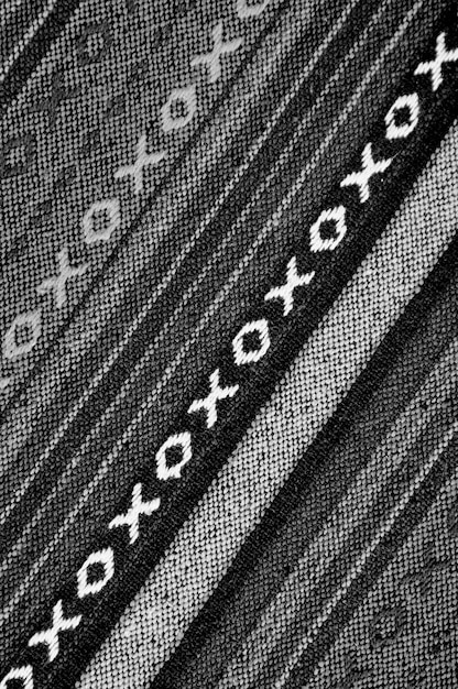 Patrón diagonal y textura del textil de la región norte de Tailandia en monocromo