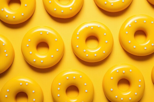 Patrón de donut amarillo comida Diseño de pastel Generar Ai