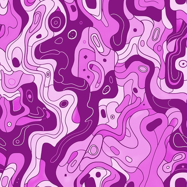 Patrón de Doodle en color púrpura para el fondo de las redes sociales, la industria del embalaje y los medios digitales