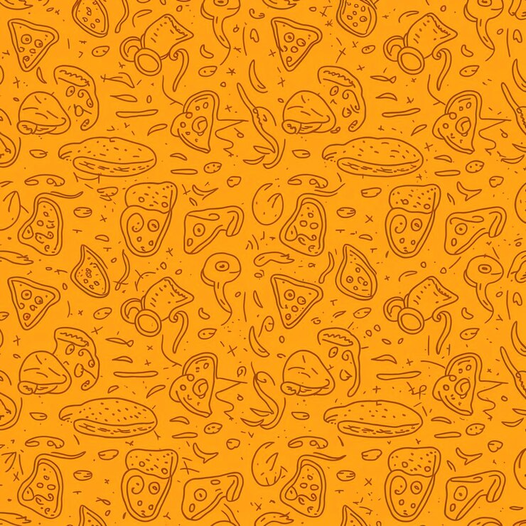 El patrón de los doodles de pizza