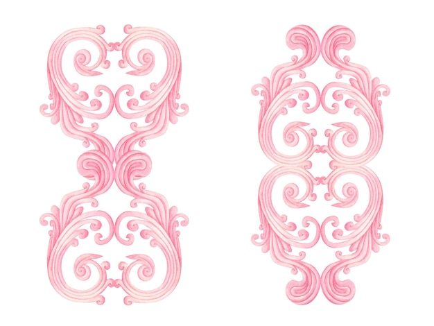 Patrón de encaje rosado de acuarela para el diseño de pancartas de marco de borde para bodas, cumpleaños, día de San Valentín