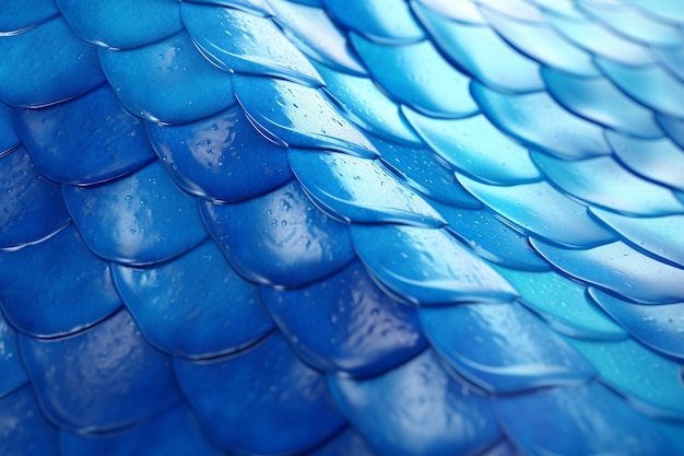 El patrón de las escamas de los peces en tonos de azul