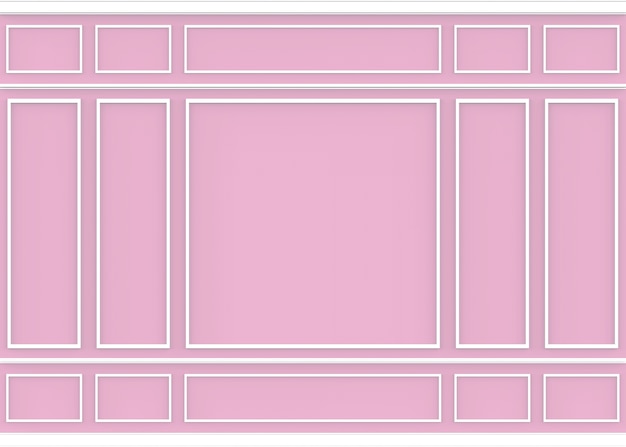 Patrón de estilo clásico moderno blanco sobre fondo de pared de color rosa dulce.