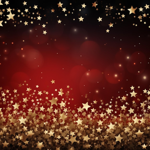 Foto patrón de estrella de oro de navidad fondo de gradiente rojo