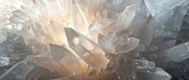 Patrón de estructuras cristalinas naturales iluminadas por suaves