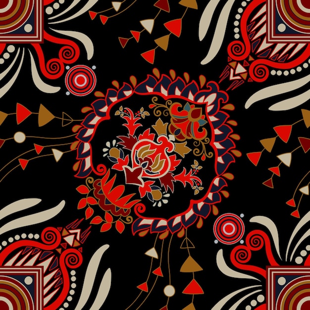 Patrón étnico transparente de vector Telón de fondo colorido con elementos abstractos Diseño nativo americano Navajo Motivo nativo mexicano