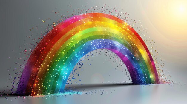 Patrón de fantasía de espectro Moderno modelo de arco iris del cielo translúcido realista aislado en un fondo transparente