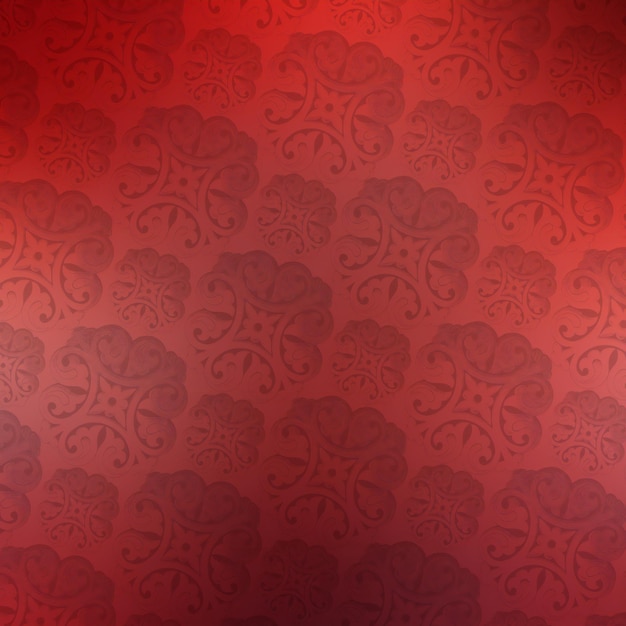 Foto patrón sin fisuras con adorno floral sobre fondo rojo.